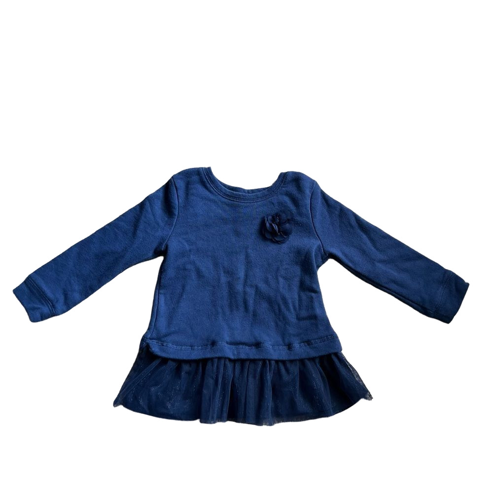 🍭6/$30 OshKosh Navy Ruffle Toddler Girl Sweatshirt - 24 months